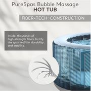 6-Person Inflatable Hot Tub – 140 Bubble Jets, Fiber-Tech, Energy Efficient Cover, 104°F