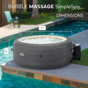 Intex SimpleSpa 4-Person Inflatable Hot Tub – 100 Bubble Jets, 77", Hard Water Treatment