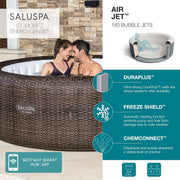 7-Person Inflatable Hot Tub – 180 AirJets, EnergySense Cover, Freeze Shield, 104°F