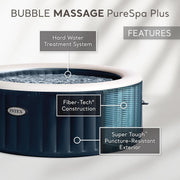 PureSpa Luxury 6-Person Bubble Massage Spa with Headrests & LED Light