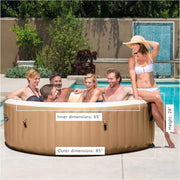 6-Person Inflatable Hot Tub – 140 Bubble Jets, Fiber-Tech, Energy Efficient Cover, 104°F