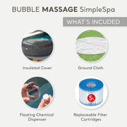 Intex SimpleSpa 4-Person Inflatable Hot Tub – 100 Bubble Jets, 77", Hard Water Treatment