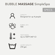 Intex SimpleSpa 4-Person Inflatable Hot Tub – 100 Bubble Jets, 77", Hard Water Treatment