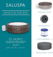 SaluSpa St. Moritz Inflatable Hot Tub – 7-Person, 180 AirJets, DuraPlus, 104°F