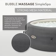Intex SimpleSpa 4-Person Inflatable Hot Tub – 100 Bubble Jets, 77", Hard Water Treatment