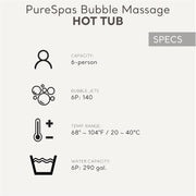 6-Person Inflatable Hot Tub – 140 Bubble Jets, Fiber-Tech, Energy Efficient Cover, 104°F
