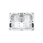 Hot tub with multiple jets on a white background