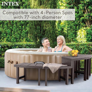 PureSpa Spa Bench Set of 4 – 2 Medium & 2 Tall, Fits 4-Person Round Spas