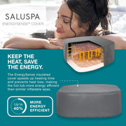 SaluSpa Square Inflatable Hot Tub – 6-Person, 140 AirJets, DuraPlus, 71"x71", 104°F