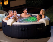 PureSpa Luxury 6-Person Bubble Massage Spa with Headrests & LED Light