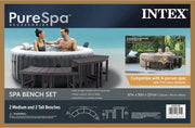 PureSpa Spa Bench Set of 4 – 2 Medium & 2 Tall, Fits 4-Person Round Spas