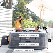 Purespa Plus Greystone 4-Person Inflatable Hot Tub with Jets