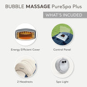 PureSpa Luxury 6-Person Bubble Massage Spa with Headrests & LED Light