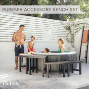 PureSpa Spa Bench Set of 4 – 2 Medium & 2 Tall, Fits 4-Person Round Spas
