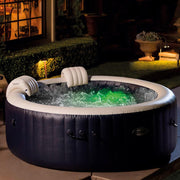 PureSpa Luxury 6-Person Bubble Massage Spa with Headrests & LED Light